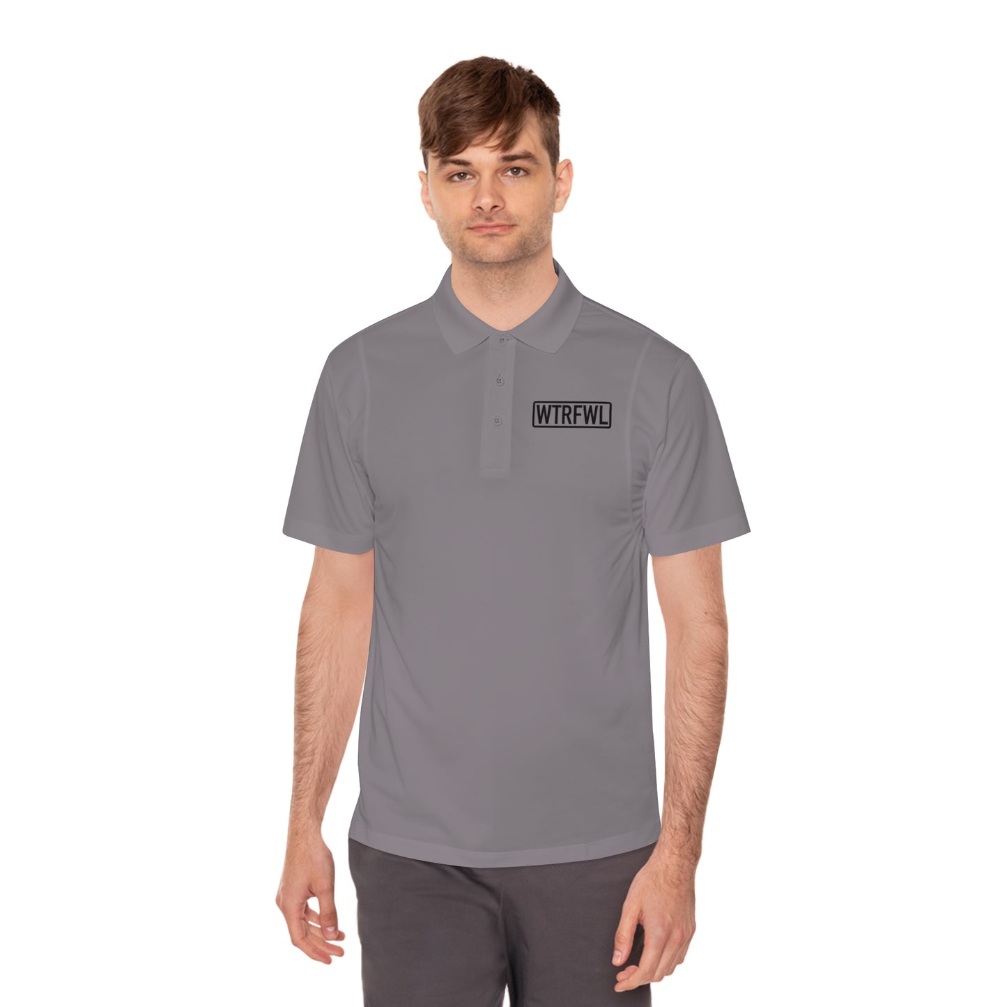 Men's Sport Polo Shirt - WTRFWL Black Logo Design