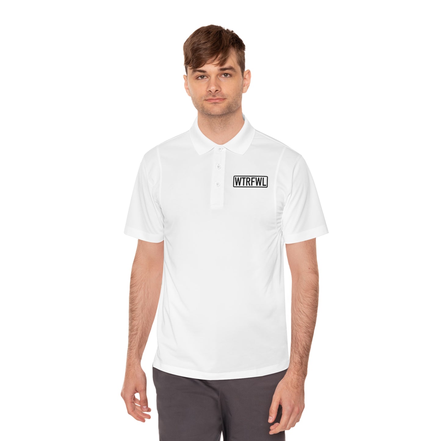 Men's Sport Polo Shirt - WTRFWL Black Logo Design
